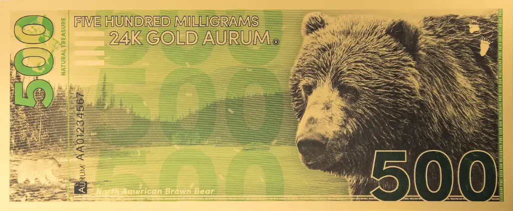 Brown Bear - 500mg 24-karat Gold Note